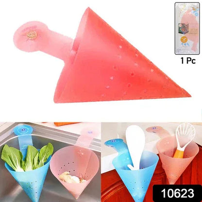 Multipurpose Hanging Sink Corner Strainer With Suction Cup (1 Pc) - Zidbik
