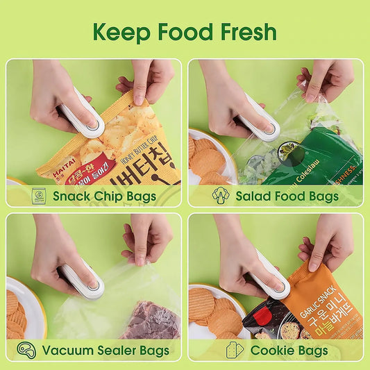 17865 Mini Bag Sealer 2 In 1 Seal Cutter Heat Sealers Type-c Usb Charging Portable Bag Reseller Handle Food Sealer Sealing Machine For Food Storage Plastic Bags Snacks Keep Food Fresh - Zidbik