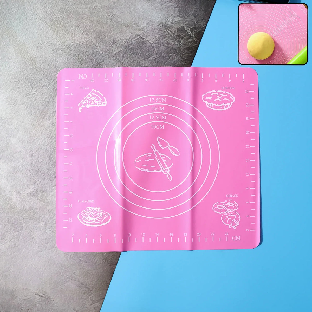 Non-stick Dough Rolling  Baking Mat - (1 Pc  29x26 Cm) - Zidbik