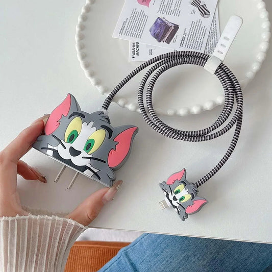 Cartoon Character Silicon Charger Case Cover For Ip 18-20w (Mix Design  1 Pc) - Zidbik