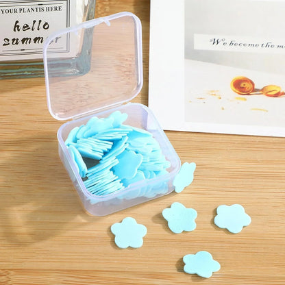 Mini Portable Travel Soap Paper Sheets Flower Shape (100 Pcs Set Approx Mix Color) - Zidbik