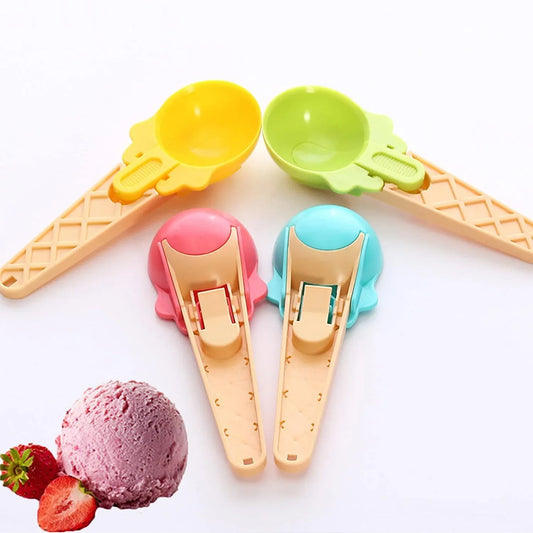 Ice Cream Scoop Set (2PCS) with Trigger | Watermelon Scooper & Fruit Baller | Kitchen Dessert Serving Tool - Zidbik