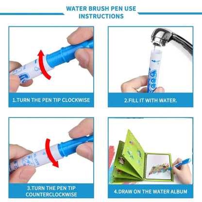 8091 Magic Water Quick Dry Book Water Coloring Book Doodle With Magic Pen Painting Board - Zidbik
