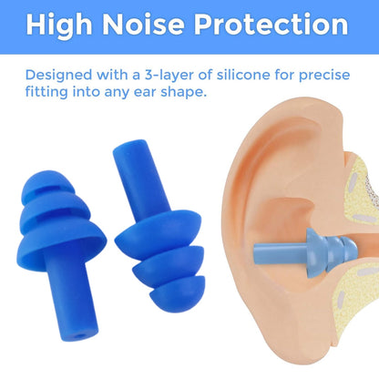 Reusable Silicone Swimming Ear Plugs Set - Comfortable and Effective Reusable Silicone Ear Plugs - Zidbik