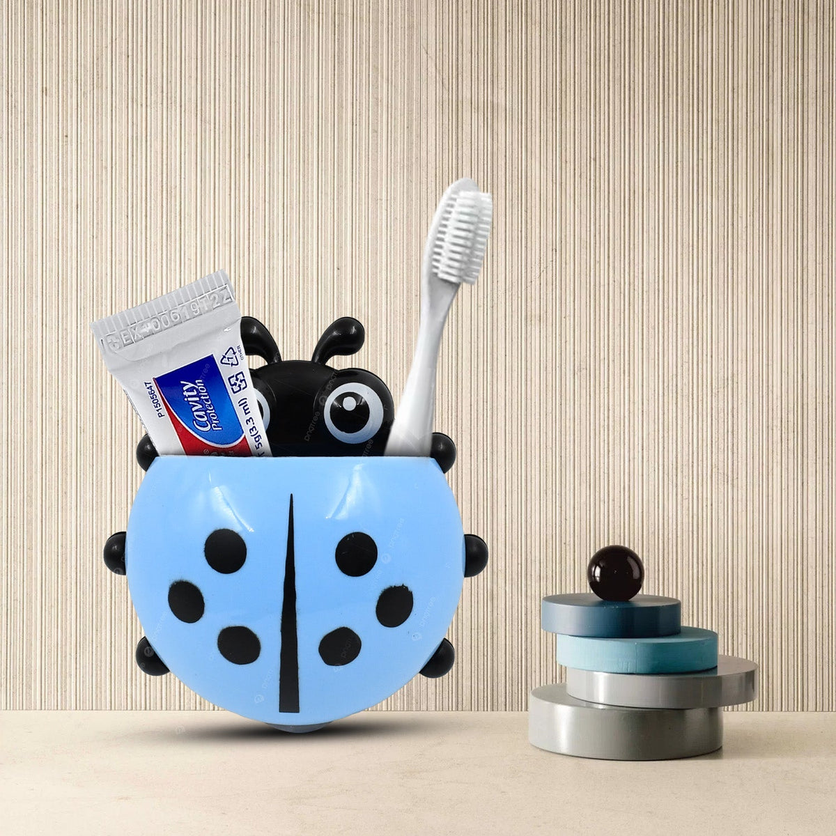 Ladybug Toothbrush Holder - Fun and Functional Bathroom Accessory (1 Pc) - Zidbik