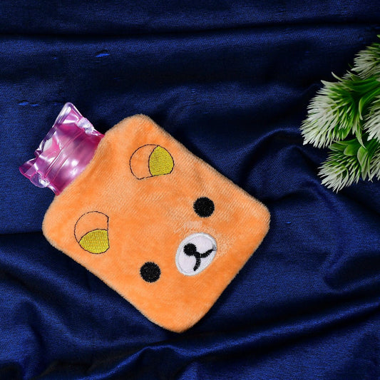 6503 Orange Panda Small Hot Water Bag With Cover For Pain Relief Neck Shoulder Pain And Hand Feet Warmer Menstrual Cramps. - Zidbik