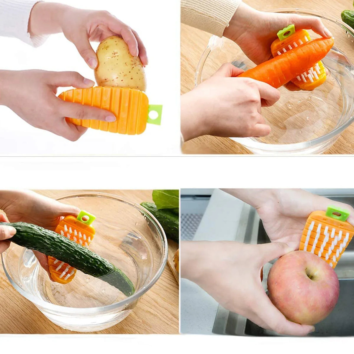 2950 Vegetable Scrubbing Brush Vegetable Scrubber Nontoxic Fruit Brush Carrot Shape Vegetable Brush For Potato For Vegetable - Zidbik