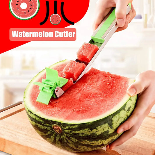 7160 Stainless Steel Washable Watermelon Cutter Windmill Slicer Cutter Peeler For Homesmart Kitchen Tool Easy To Use - Zidbik