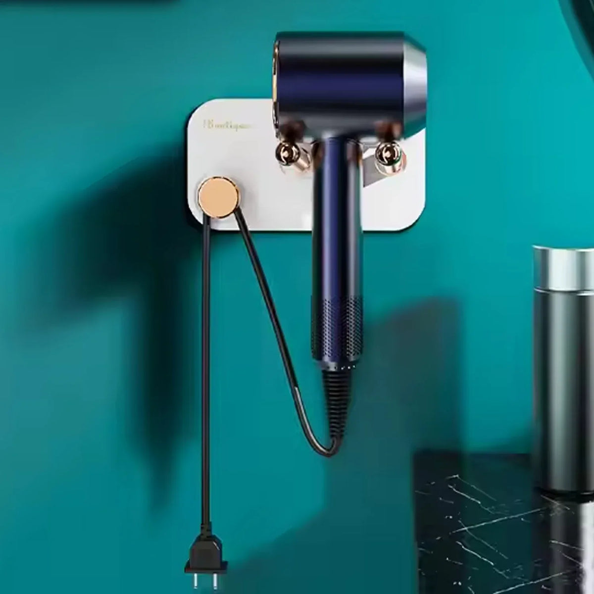 Hair Dryer Wall Mount Self Adhesive Hair Dryer Holder (1 Pc) - Zidbik