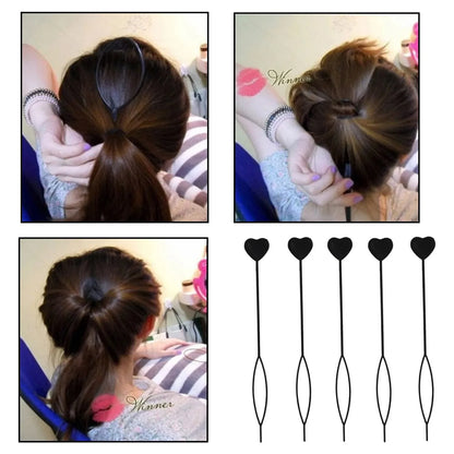 Heart-shaped Hairpin Set (2 Pcs) - Zidbik