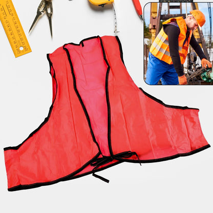 7453 Economy Safety Vest Soft Vinyl With Tie Closure For Identifying Staff And Volunteers Adult Pvc Safety Vest High Visibility For Outdoor Operator - Zidbik
