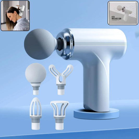 Electric Vibrating Massage Gun With Multiple Interchangeable Heads - Zidbik