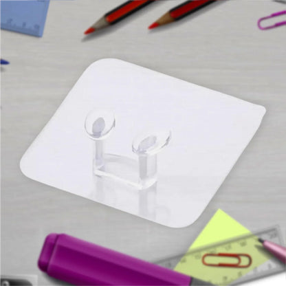 17777 Transparent Self Adhesive Hook Seamless Drill Free Removable Wall Mounted Hanger As Toothbrush Holder Power Plug Socket Holder Waterproof And Oil Proof (1 Pc) - Zidbik