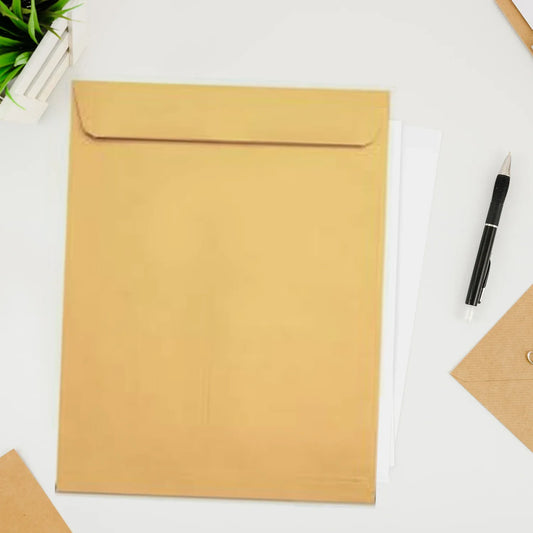 8784 Kraft Envelopes 16 X 14 Inch Brown Envelopes Envelopes Card Envelopes Kraft Paper Envelopes Invitation Envelopes Postcard Envelopes Quick Self Seal Stationery For General Office (1 Pc ) - Zidbik