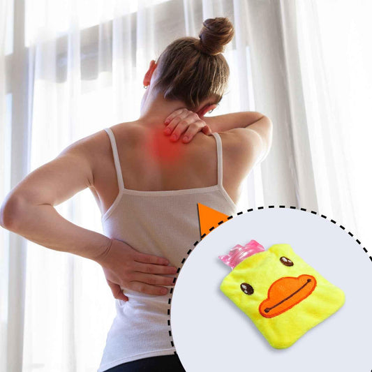 6511 Yellow Duck Small Hot Water Bag With Cover For Pain Relief Neck Shoulder Pain And Hand Feet Warmer Menstrual Cramps. - Zidbik