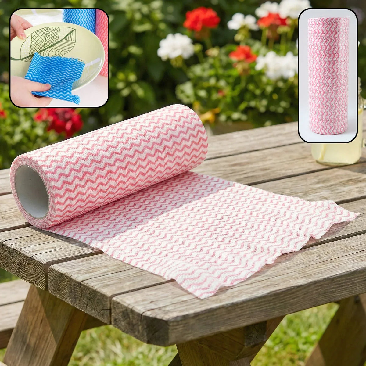 Multipurpose Reusable Kitchen Cleaning Cloth Multi Pulls Roll (1 Roll) - Zidbik