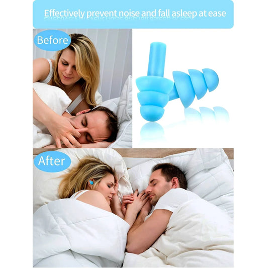 6185 Ultra Soft Foam Ear Plugs - Reusable Ear Plugs for Sleeping, Travel, Loud Noises, Work & Learning (2 Pc Set) - Zidbik
