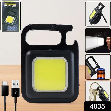 4035 Rechargeable Keychain Mini Flashlight With 4 Light Modesultralight Portable Pocket Light With Folding Bracket Bottle Opener And Magnet Base For Camping Walking - Zidbik