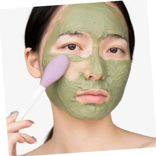 12532 Double-headed Silicone Mask Brush Face Cleansing And Applying Mud Mask Beauty Salon Special Brush Smear Tool Facial Scrub Silicone Wash Scrubber Face Tools (1 Pc) - Zidbik