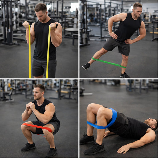 Premium Elastic Resistance Exercise Bands  Belt Set (5 Pc)
