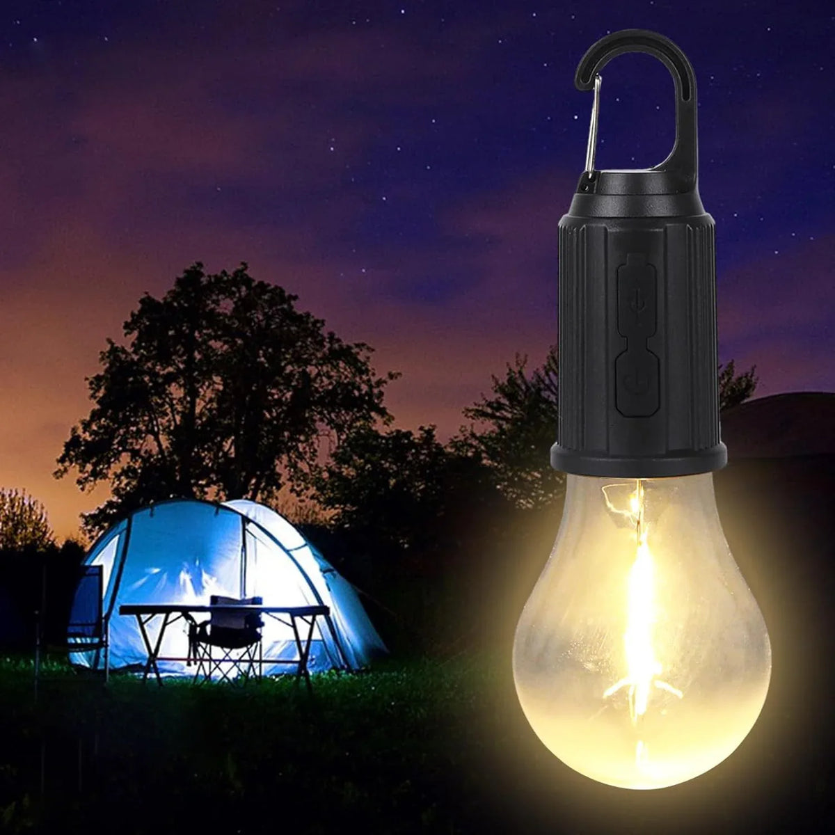12658 Rechargeable Camping Lights For Tents Led Camping Tent Lantern 3 Lighting Modes Tent Lamp Portable Emergency Camping Lights With Clip Hook For Camping Hiking Fishing Backpacking (1 Pc) - Zidbik