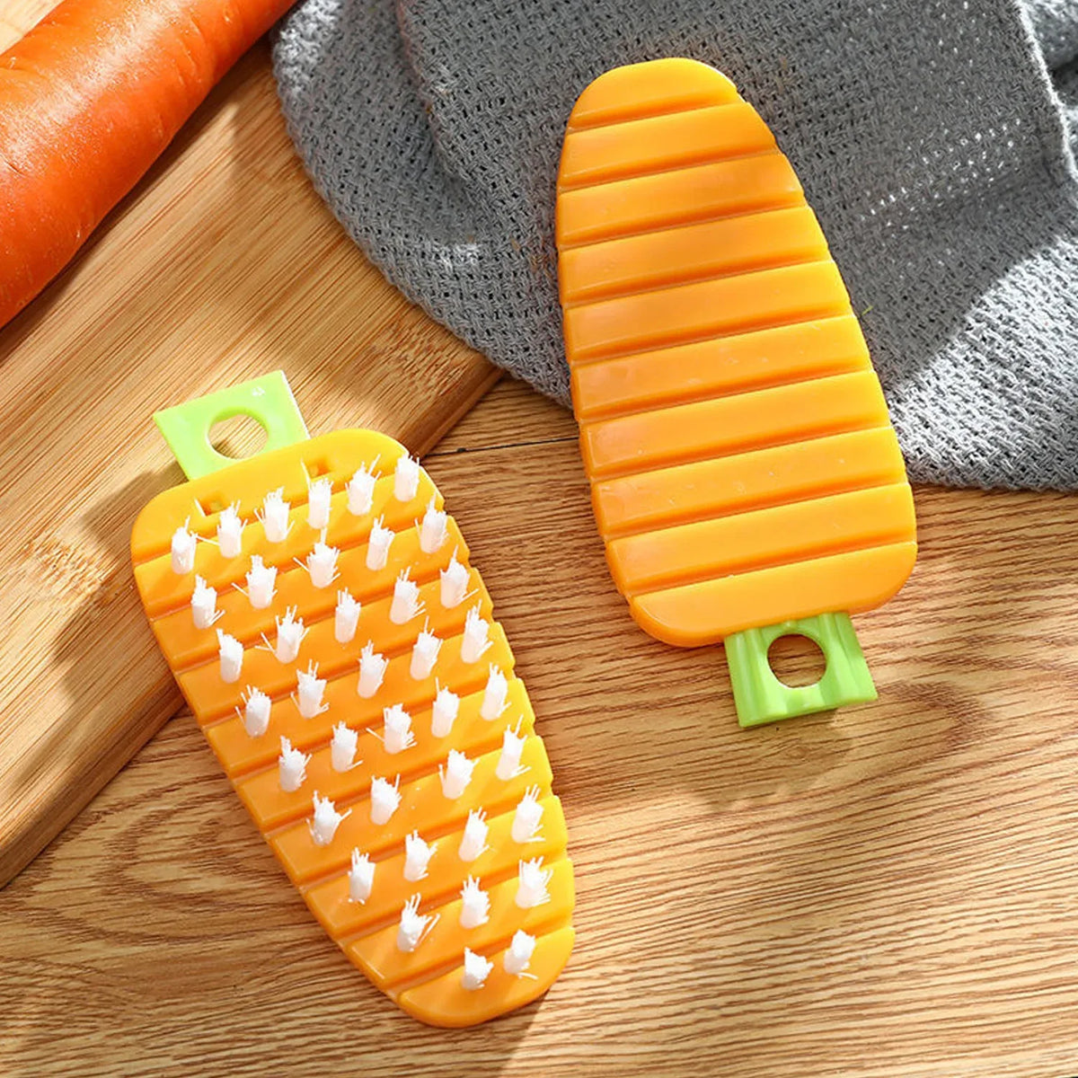 2950 Vegetable Scrubbing Brush Vegetable Scrubber Nontoxic Fruit Brush Carrot Shape Vegetable Brush For Potato For Vegetable - Zidbik