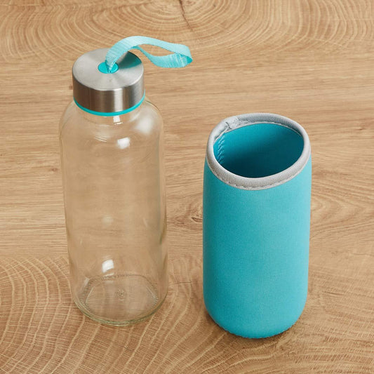 1199 Glass Water Bottle (500 Ml) With Cover - Zidbik