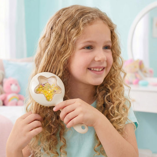Cute Star Design Kids Hair Brush Soft Bristle Detangling Hair Comb (1 Pc)