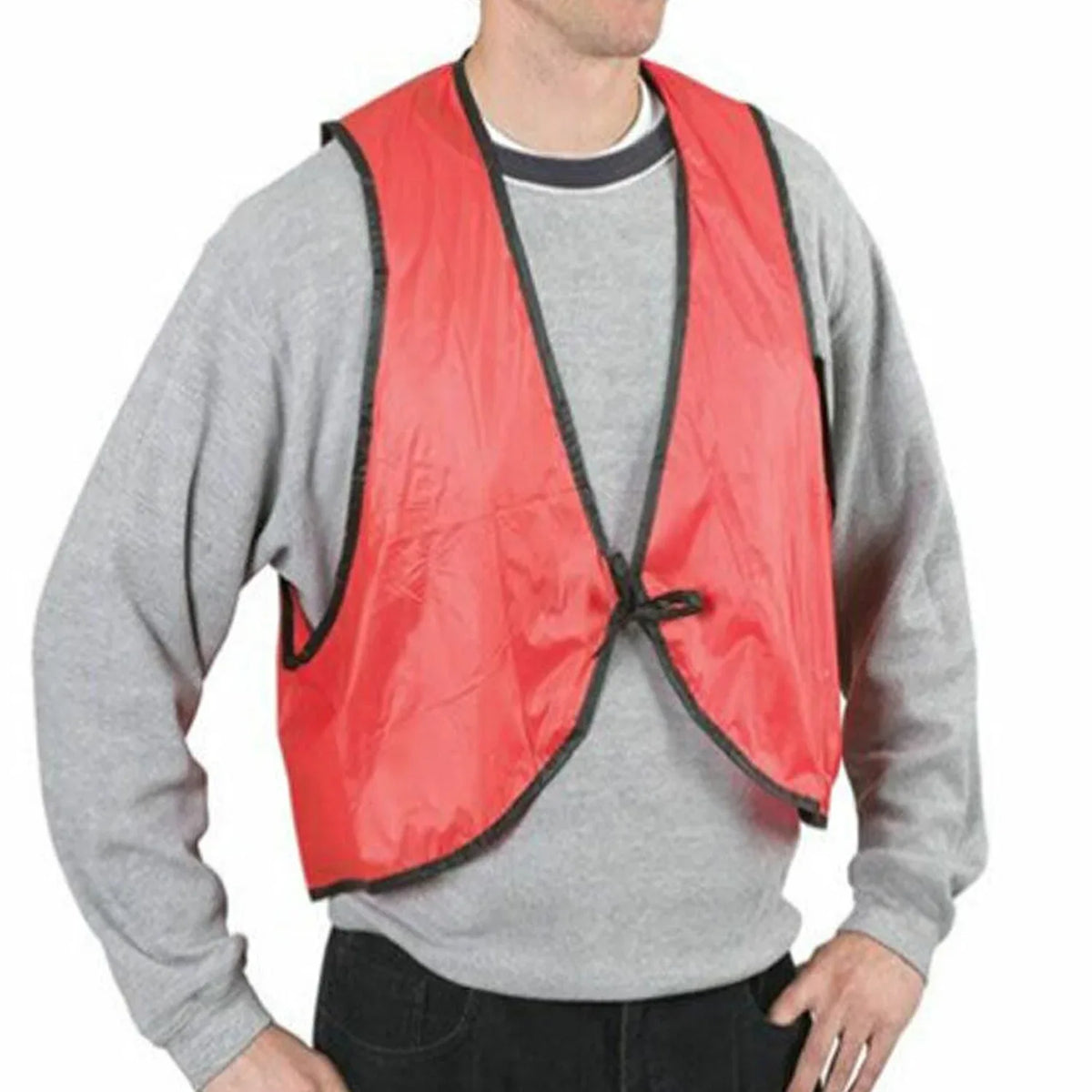 7453 Economy Safety Vest Soft Vinyl With Tie Closure For Identifying Staff And Volunteers Adult Pvc Safety Vest High Visibility For Outdoor Operator - Zidbik