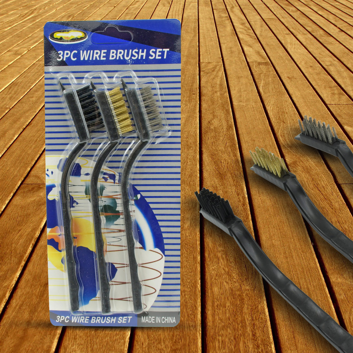244 -3pcs Mini Wire Brush Set (Steelnylonbrass Brush) - Zidbik