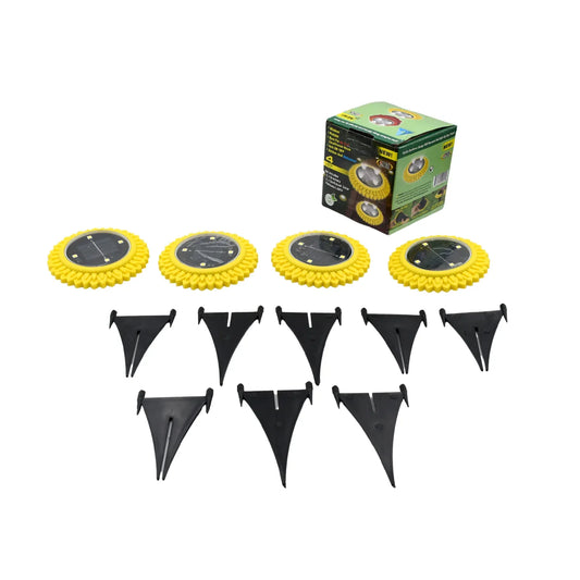9364 4 Pack Solar Ground Lights Led Solar Powered Disk Lights Outdoor Waterproof Garden Landscape Lighting For Yard Deck Lawn Pathway Walkway Balcony Decoration - Zidbik