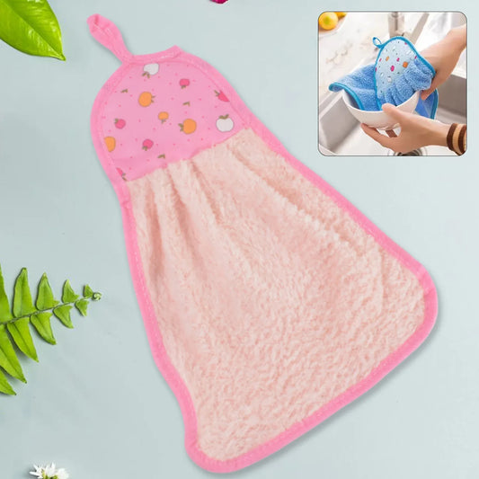 Microfiber Wash Basin Hanging Hand Kitchen Towel Napkin With Loop - Zidbik
