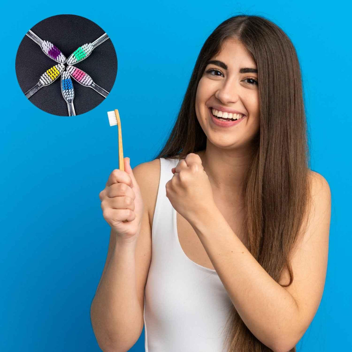 Premium Plastic Toothbrush - 1 Pc Mix Color for Effective Oral Care - Zidbik