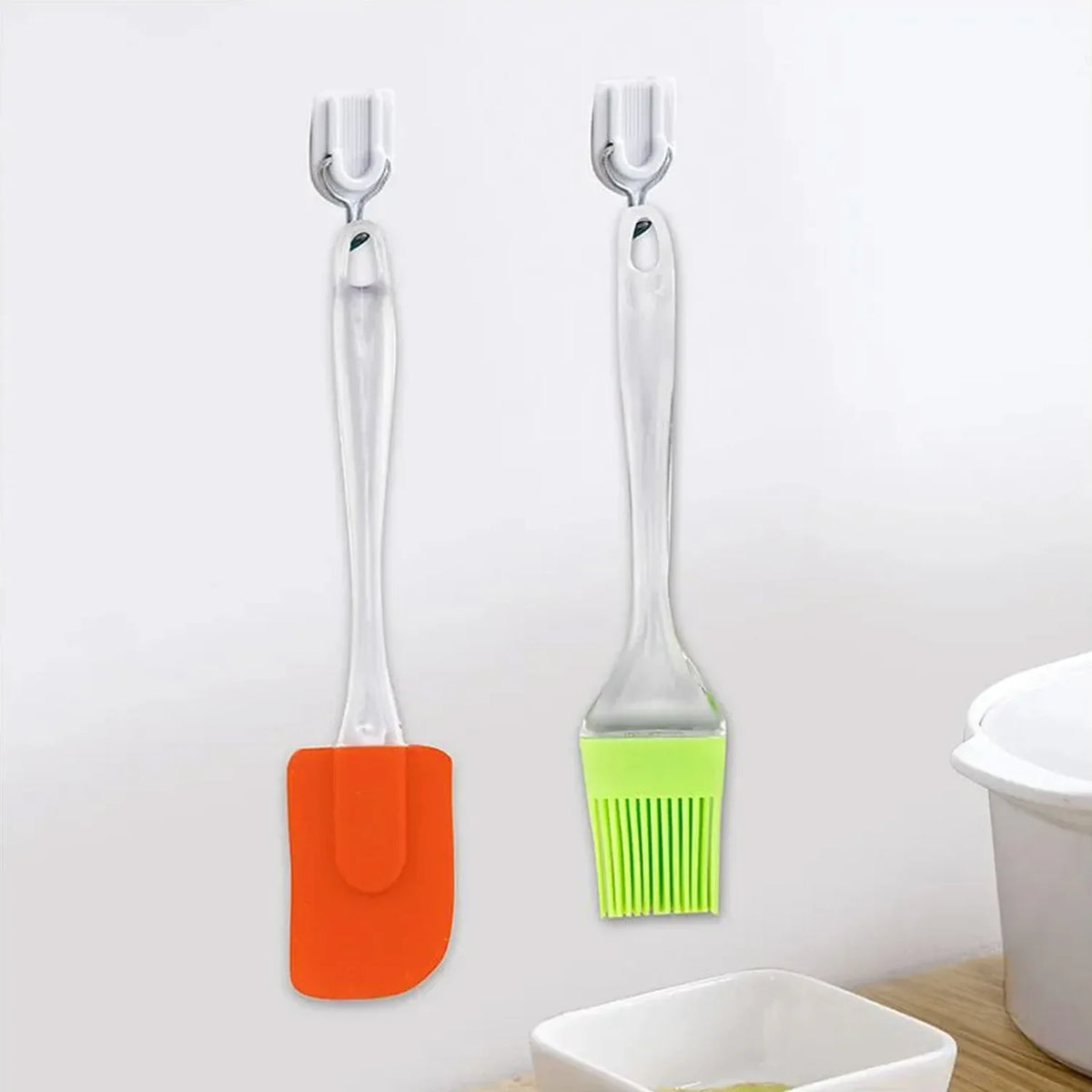 2825 2 In 1 Combo Of Big Brush Spatula Set For Pastry Cake Mixer Decorating Cooking Baking Grilling Tandoor Bakeware Combo Kitchen Tool Set - Zidbik