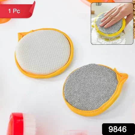 Double Side Dishwashing Sponge Dish Washing Brush (1 Pc) - Zidbik