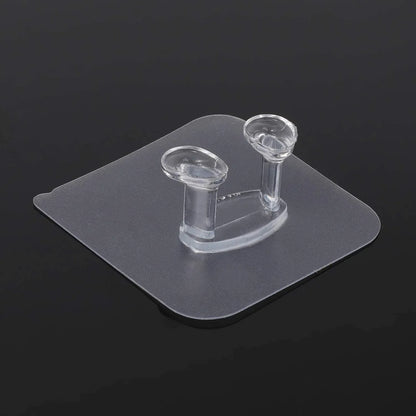 17777 Transparent Self Adhesive Hook Seamless Drill Free Removable Wall Mounted Hanger As Toothbrush Holder Power Plug Socket Holder Waterproof And Oil Proof (1 Pc) - Zidbik