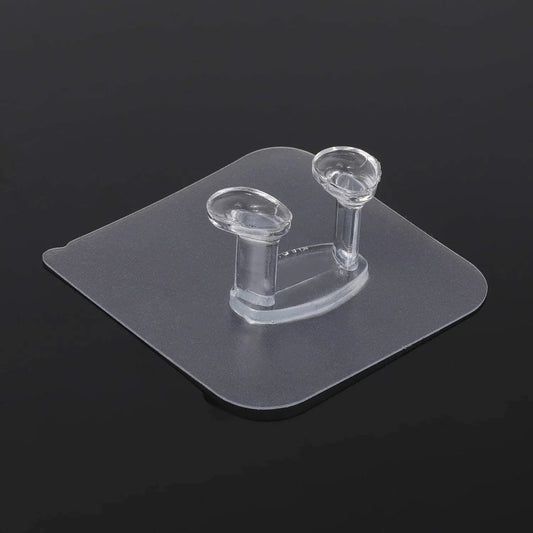 17777 Transparent Self Adhesive Hook Seamless Drill Free Removable Wall Mounted Hanger As Toothbrush Holder Power Plug Socket Holder Waterproof And Oil Proof (1 Pc) - Zidbik