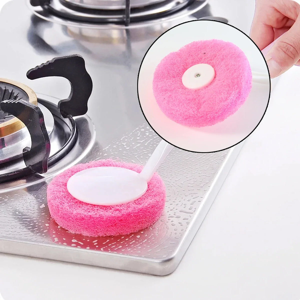 Long Handle Kitchen Dish Scrubber Brush (1 Pc) - Zidbik