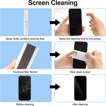 6462 7 In 1 Electronic Cleaner Kit Cleaning Kit For Monitor Keyboard Airpods Screen Dust Brush Including Soft Sweep Swipe Airpod Cleaner Pen Key Puller And Spray Bottle - Zidbik