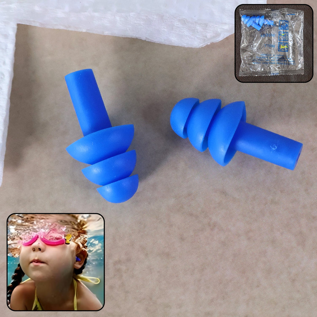 Reusable Silicone Swimming Ear Plugs Set - Comfortable and Effective Reusable Silicone Ear Plugs - Zidbik