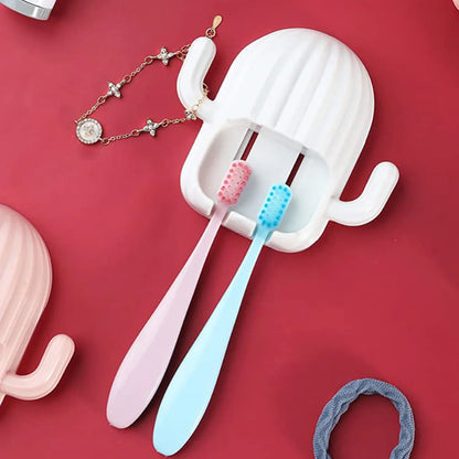 Wall Mounted Cactus-shape Toothbrush Holder (1 Pc) - Zidbik