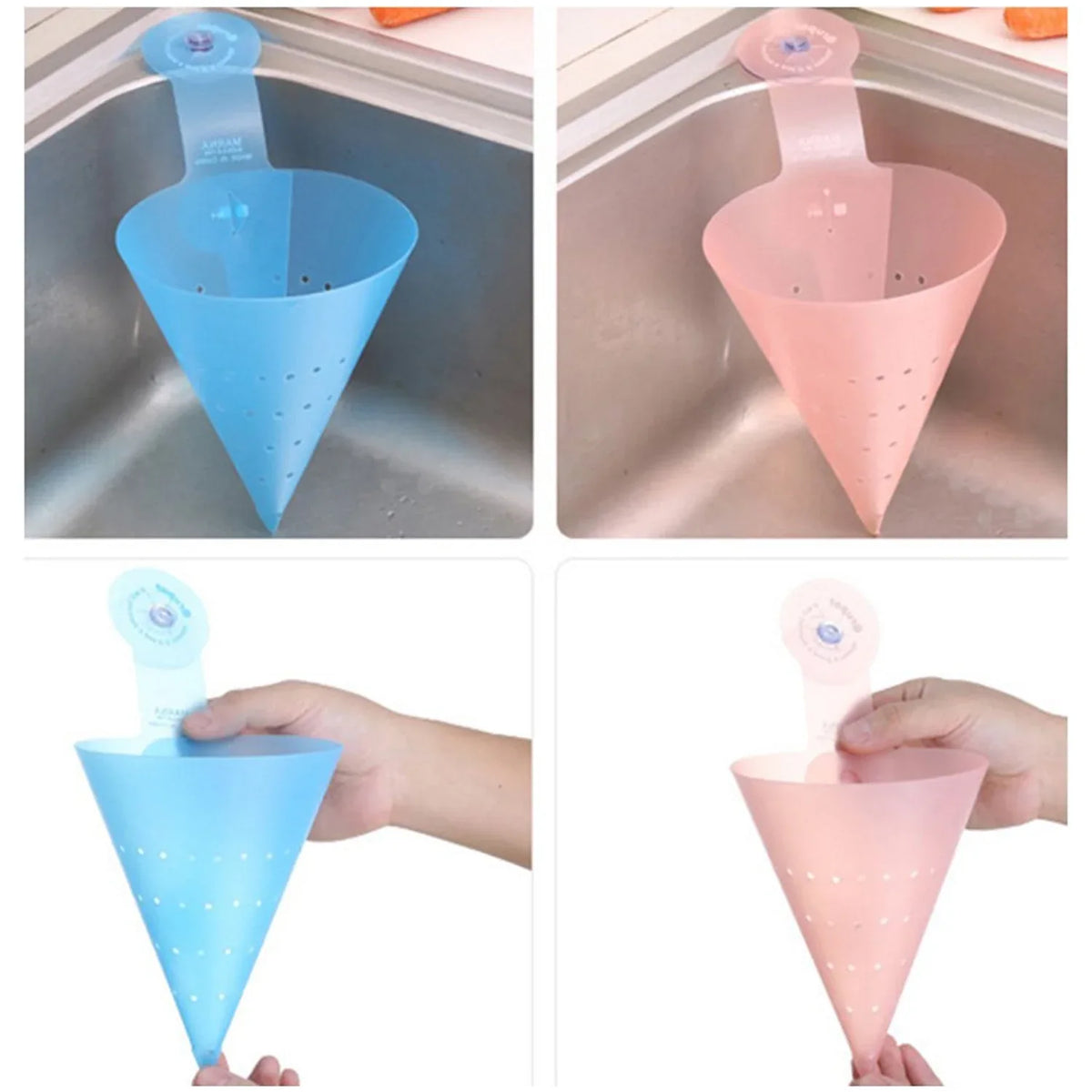 Multipurpose Hanging Sink Corner Strainer With Suction Cup (1 Pc) - Zidbik