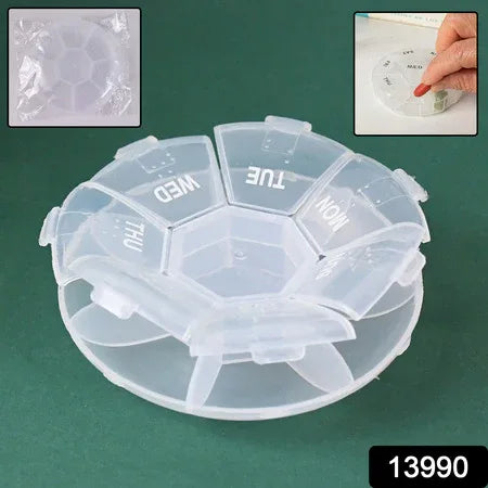 7-sided Portable Pill Box Medicine Planner Small Case - Zidbik