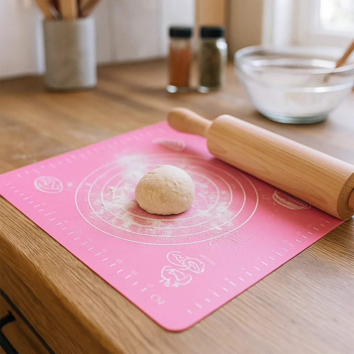 Non-stick Dough Rolling  Baking Mat - (1 Pc  29x26 Cm) - Zidbik