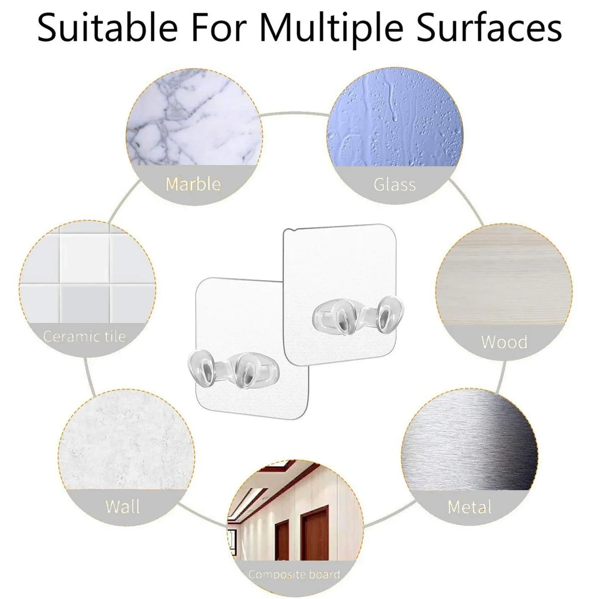 17777 Transparent Self Adhesive Hook Seamless Drill Free Removable Wall Mounted Hanger As Toothbrush Holder Power Plug Socket Holder Waterproof And Oil Proof (1 Pc) - Zidbik