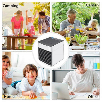 1464 Mini Portable Air Cooler Personal Space Cooler Easy To Fill Water And Mood Led Light And Portable Air Conditioner Device Cool Any Space Like Home Office - Zidbik