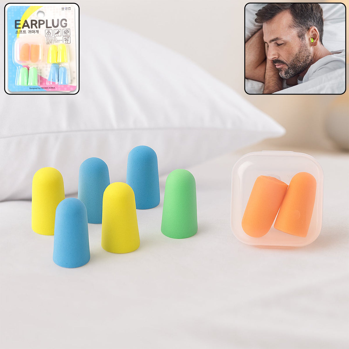 Soft Foam Earplugs - Noise-Cancelling Earplugs (4 Pairs) - Zidbik
