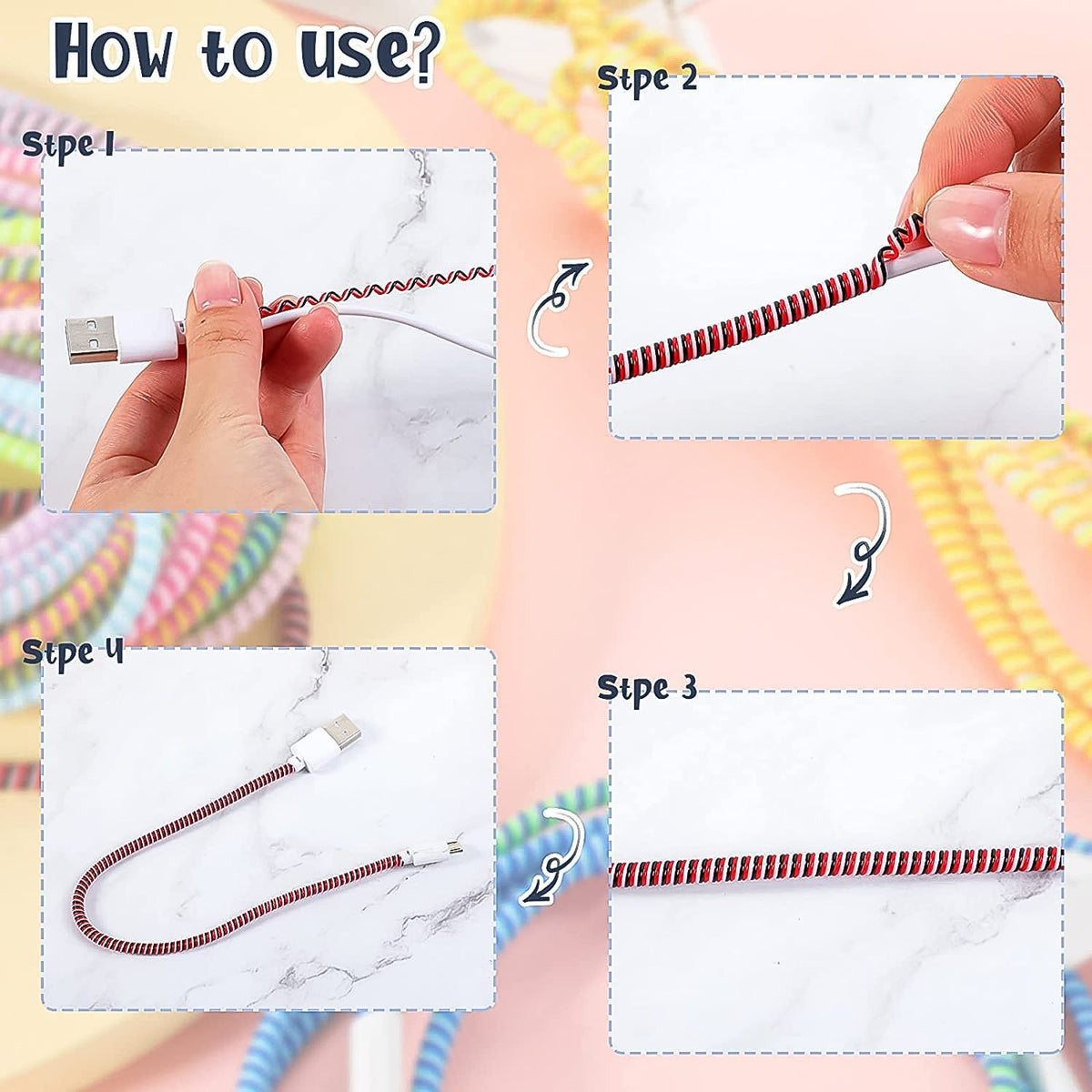 Flexible Spiral Cable Protector Sleeve (1 Pc) - Zidbik