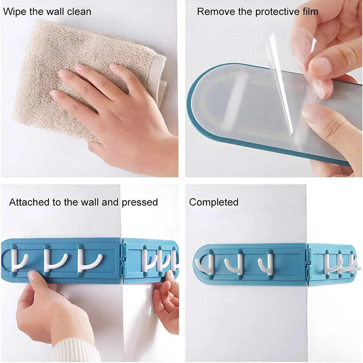 Foldable Rotating Wall-mounted Multipurpose Hook Rack (1 Pc) - Zidbik