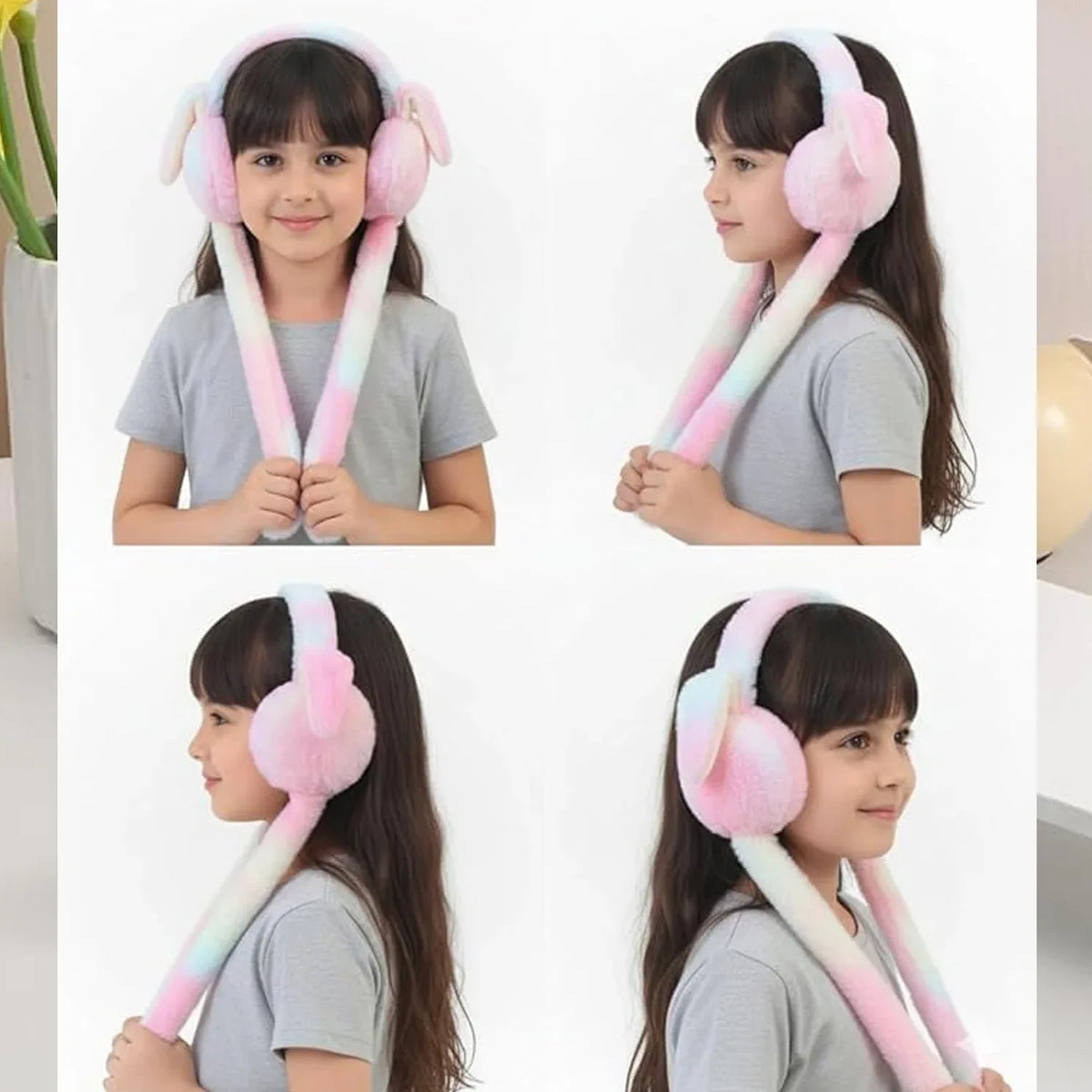 Soft Plush Winter Earmuffs For Kids (1 Pc) - Zidbik